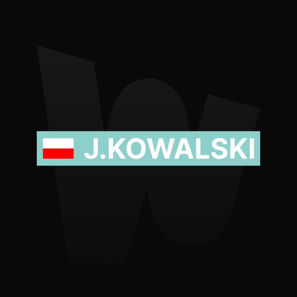Naklejka nazwisko z flagą