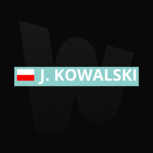Naklejka nazwisko z flagą