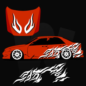 "Akuma" Naklejka okleina LIVERY JDM na samochód - boki i maska