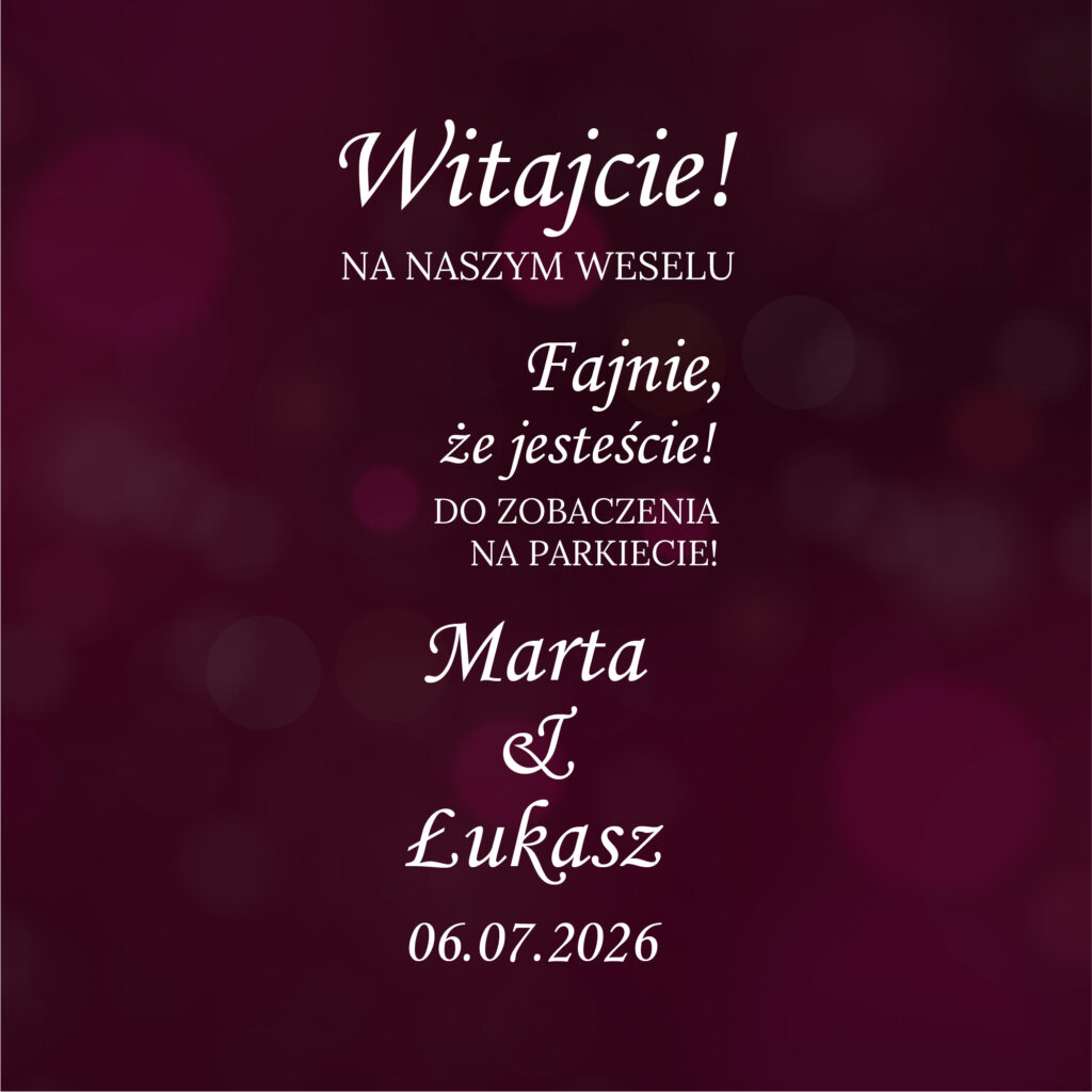 Naklejka ślubna na lustro