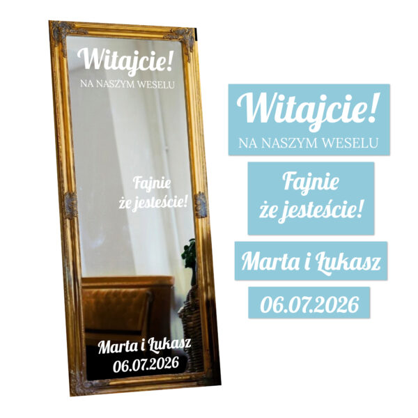 Naklejka ślubna na lustro - obrazek 4